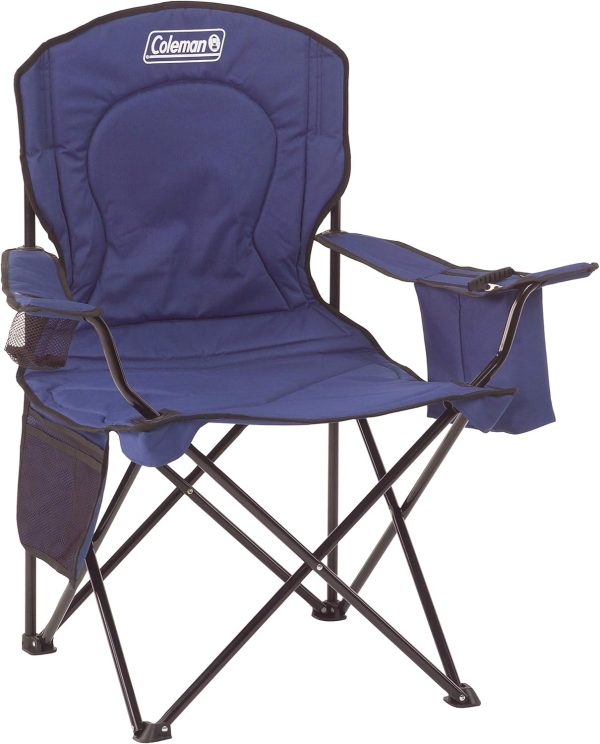 Coleman Portable Camping Chair with 4-Can Cooler - Perfect for Camping, Tailgates, Beach, Sports and More