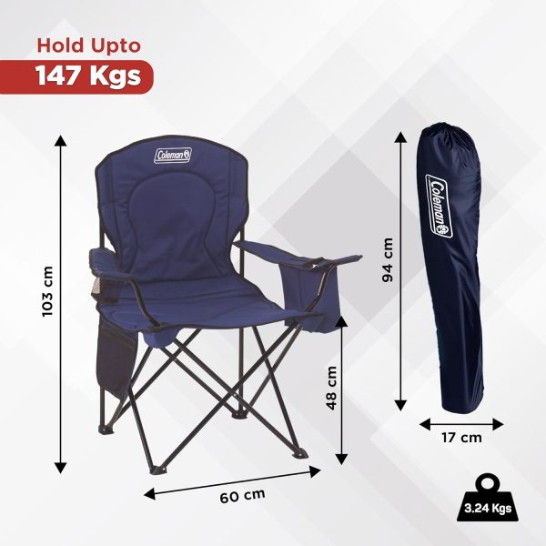 Coleman Portable Camping Chair with 4-Can Cooler - Perfect for Camping, Tailgates, Beach, Sports and More - Image 3