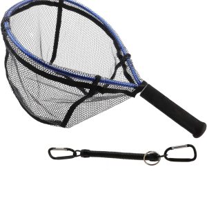 Fly Fishing Net Trout Net Kayak Fishing Net Freshwater Trout Fishing Landing Net Rubber Mesh for Catch and Release