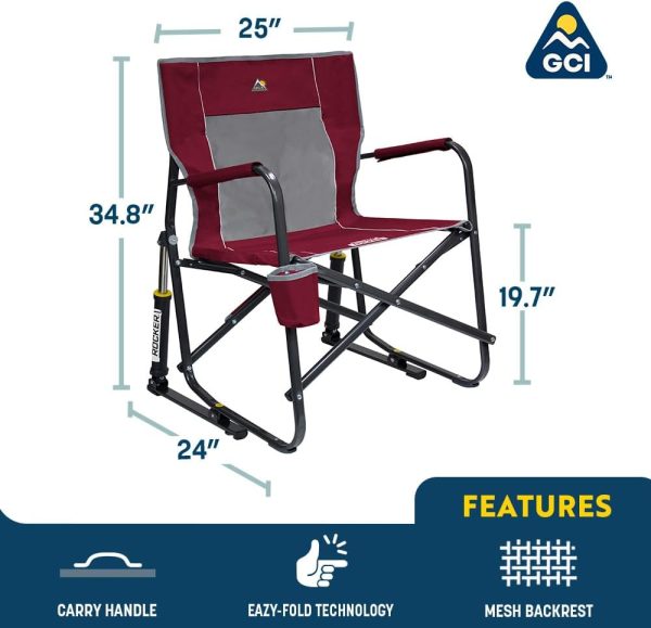 GCI Outdoor Freestyle Rocker Outdoor Rocking Chair with Beverage Holder - Image 2